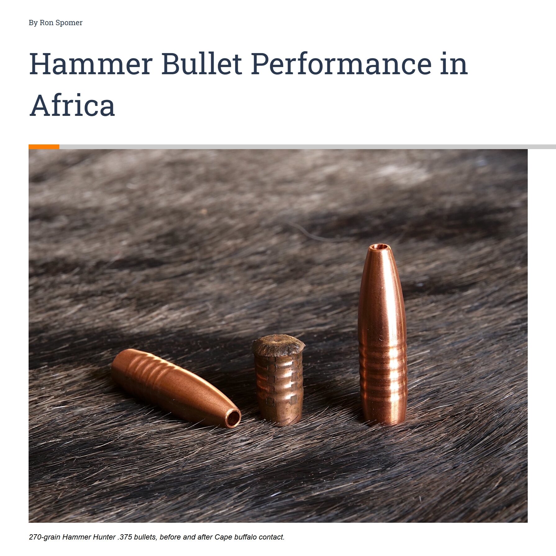 Ron Spomer – Hammer Bullet Performance in Africa